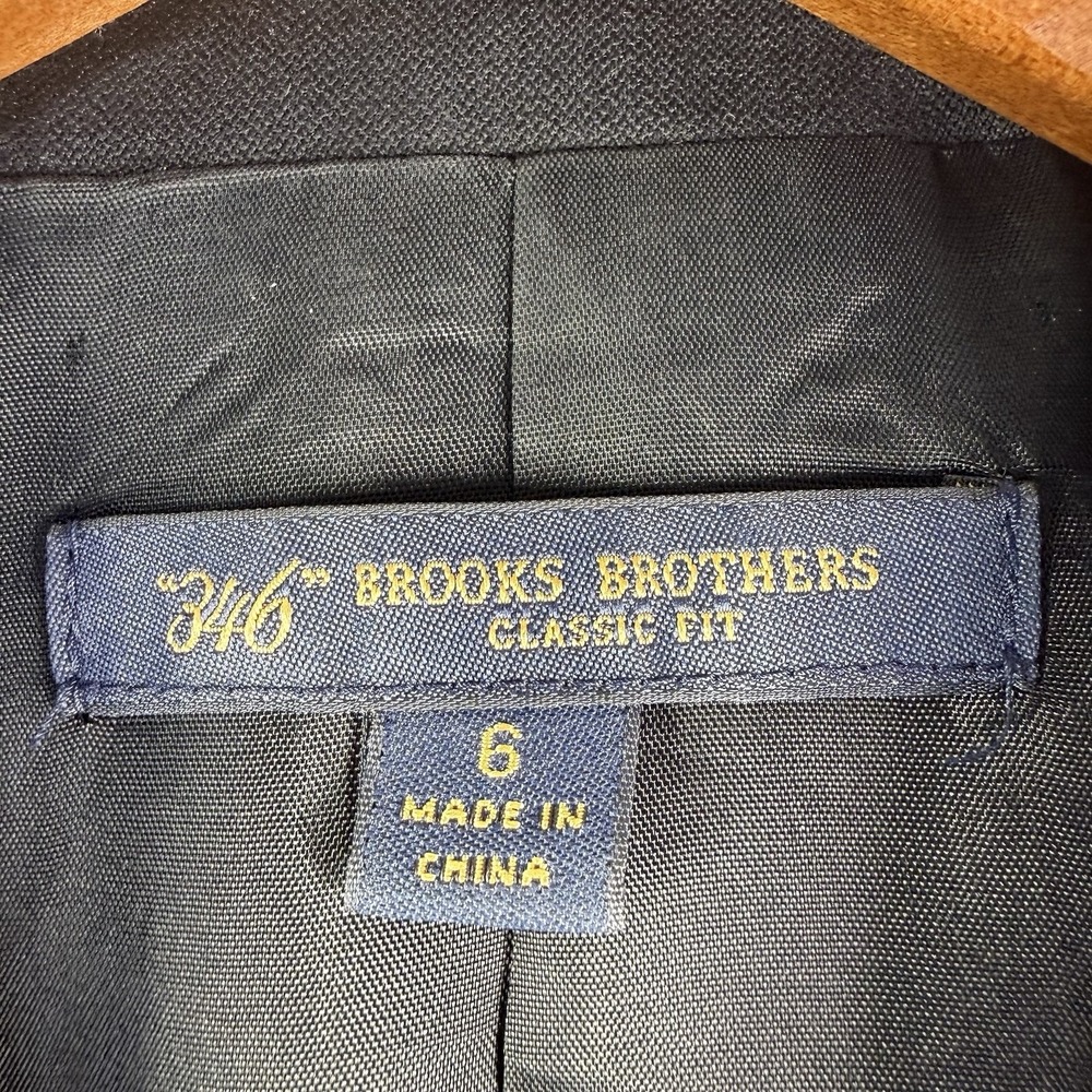 Brooks Brothers 346 Womens Classic Fit Wool Blazer Black Women's 6 Quiet Luxury - Picture 3 of 13